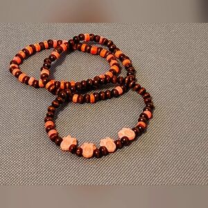 Disney inspired 3pc wood bead bracelet